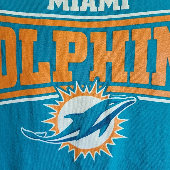 Majestic Miami Dolphins football team teal orange white long sleeve shirt medium - Picture 3 of 16